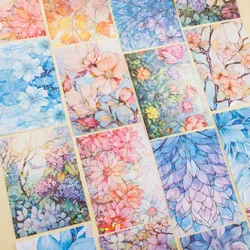 5 Pcs Large Size Background Stickers Flowers Style Decorative Scrapbooking Diary Album Collage Material Junk Journal Supplies