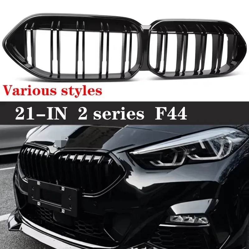 

For BMW 2 Series F44 220i 230i 240i 2021-IN Kidney Grille Glossy Black ABS M Style Color Plastic Front Bumper Auto Decor Grill
