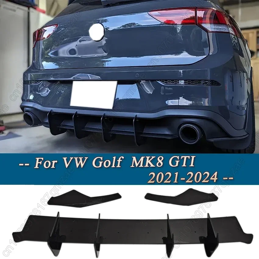 

Factory High Quality Black MAX style Car Rear Lip Protector Rear Bumper Lip Rear Diffuser For VW Golf MK8 GTI Rline 2021-2024