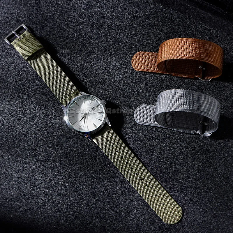 세이코 시계 밴드용 소프트 나일론 스트랩, 캔버스 밀리터리 스포츠 팔찌, 범용 교체 손목 밴드, 남녀공용, 20mm, 22mm