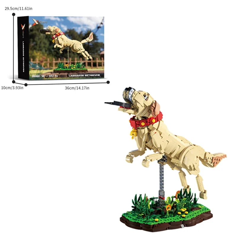 1257PCS Labrador Retriever Bouwstenen Set Creatieve Diermodel Bricks Desktop Decoratie Diy Speelgoed Voor Kinderen Vakantie Geschenken