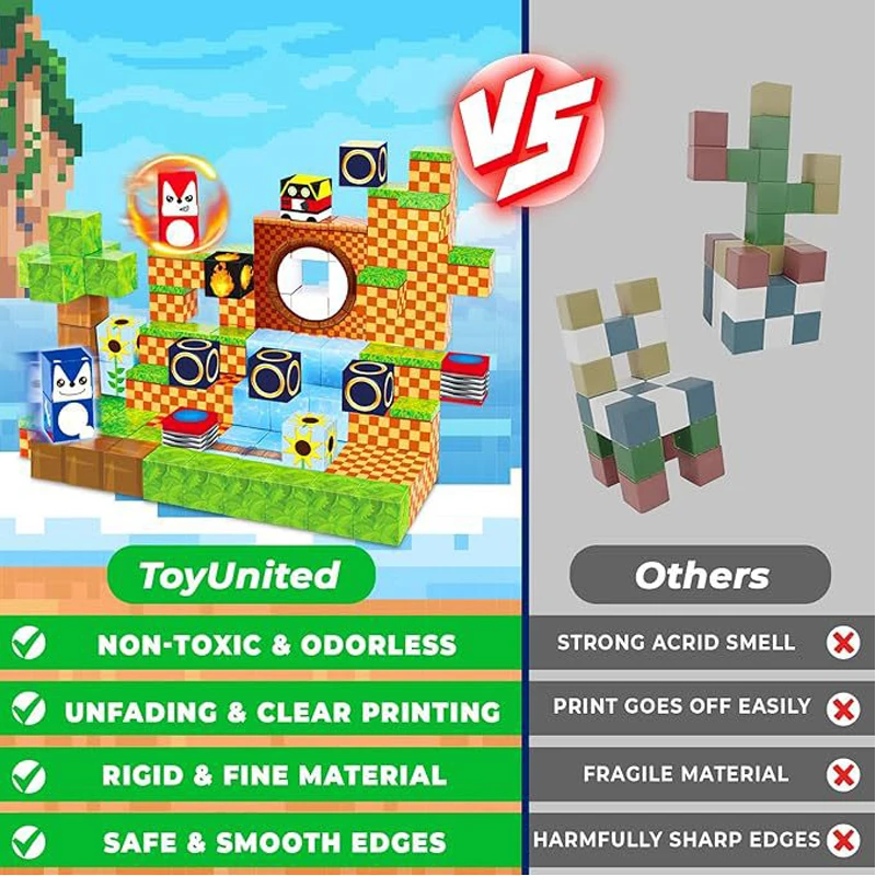 100PCS Pädagogisches DIY Block Set Innovative 3d Puzzle Produkte Montessori Magnetische Zauberwürfel Bausteine Spielzeug für Kinder