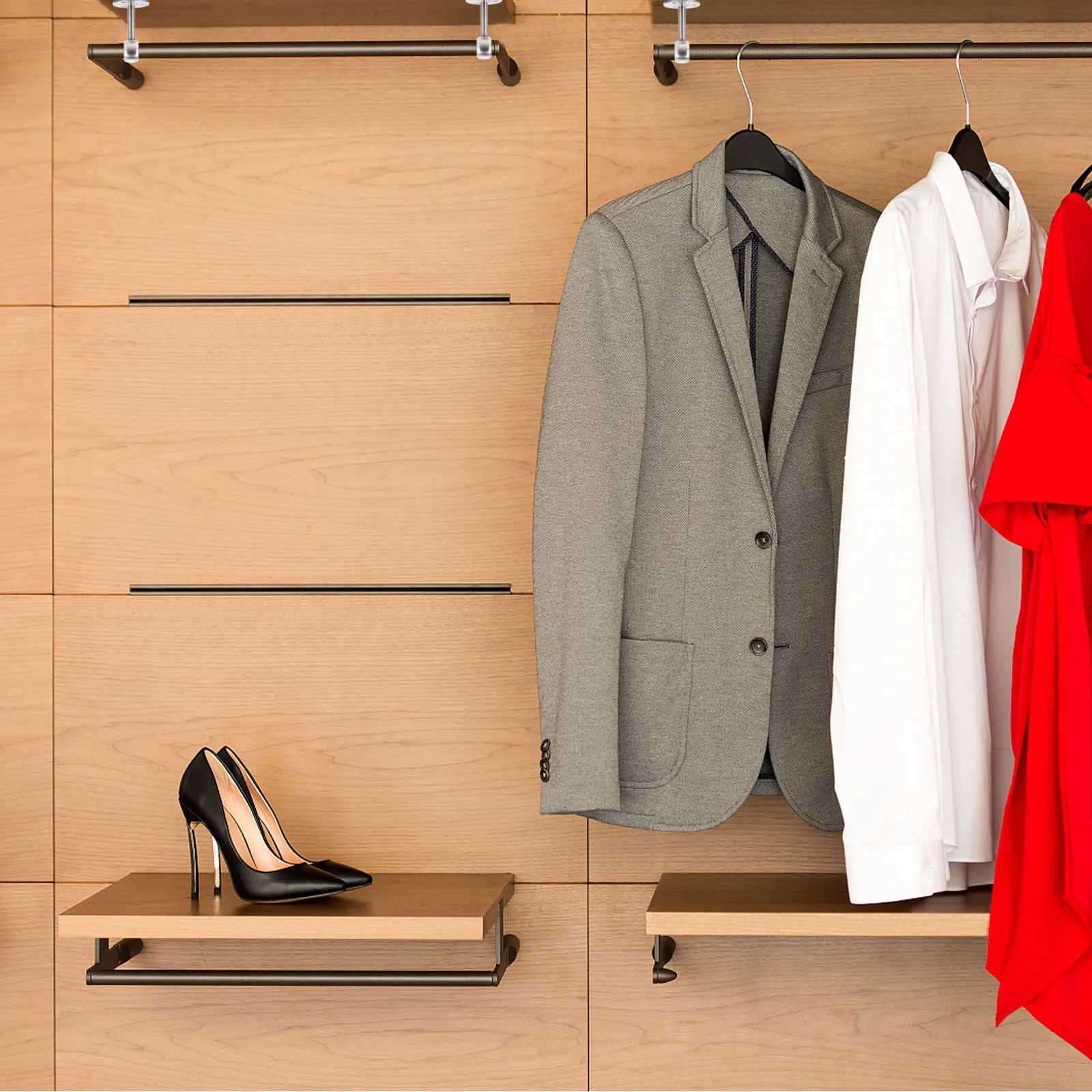 

8pcs Ceiling Mount Brackets Stainless Steel Closet Rod Support For Curtain Rods Wardrobe Hanging Rods Ceiling Hook