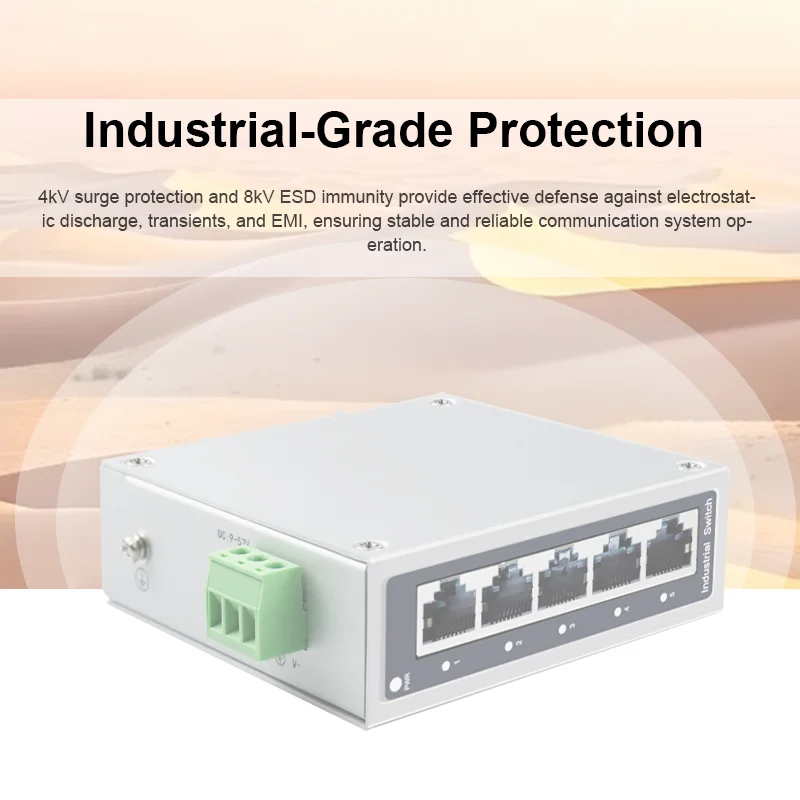 Imagen 3: Placa PCBA de Switch Industrial Gigabit Mini de 5 Puertos Sin Administración, Switch Ethernet Industrial de 1000Mbps PCBA Plug-and-Play