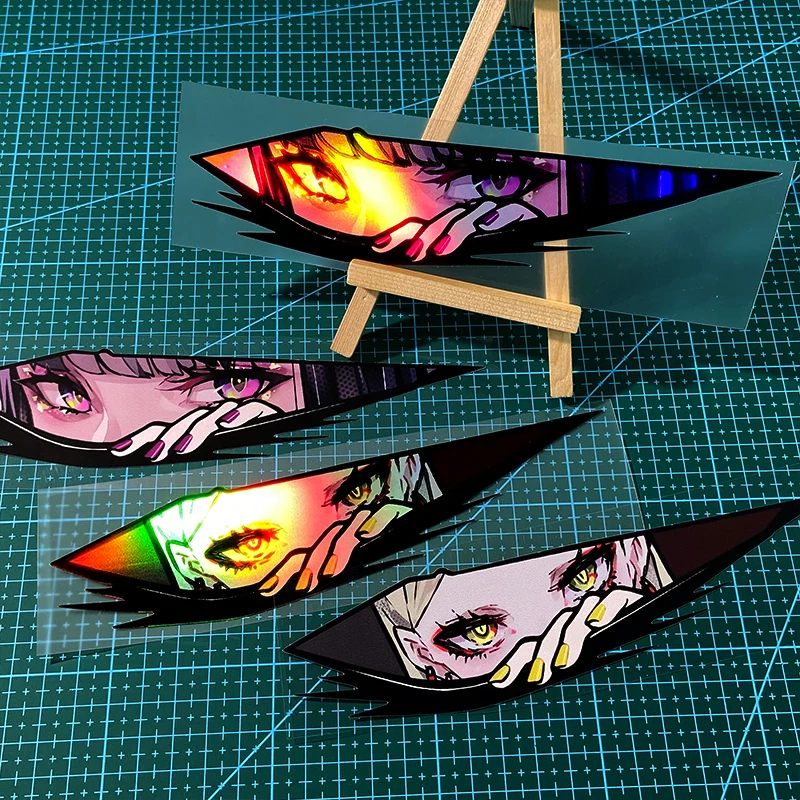 

1 шт., аниме Peeking Eye JDM Itasha, декоративная наклейка на мотоцикл, водостойкая наклейка на бак для мотоцикла, электрический скутер, виниловая наклейка на окно автомобиля