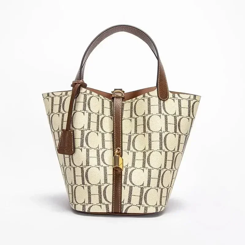 CH Large Capacity Commuter Travel Crossbody Bag Luxury Brand Women's Shoulder Bag PVC Jacquard Texture Fashion Women's Tote Bag image 2