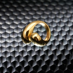ENFASHION Anillos Rain Drop Synergy Ring For Women's Stainless Steel 18K Plated Gold Rings Street Jewerly Cocktail Gift R244228