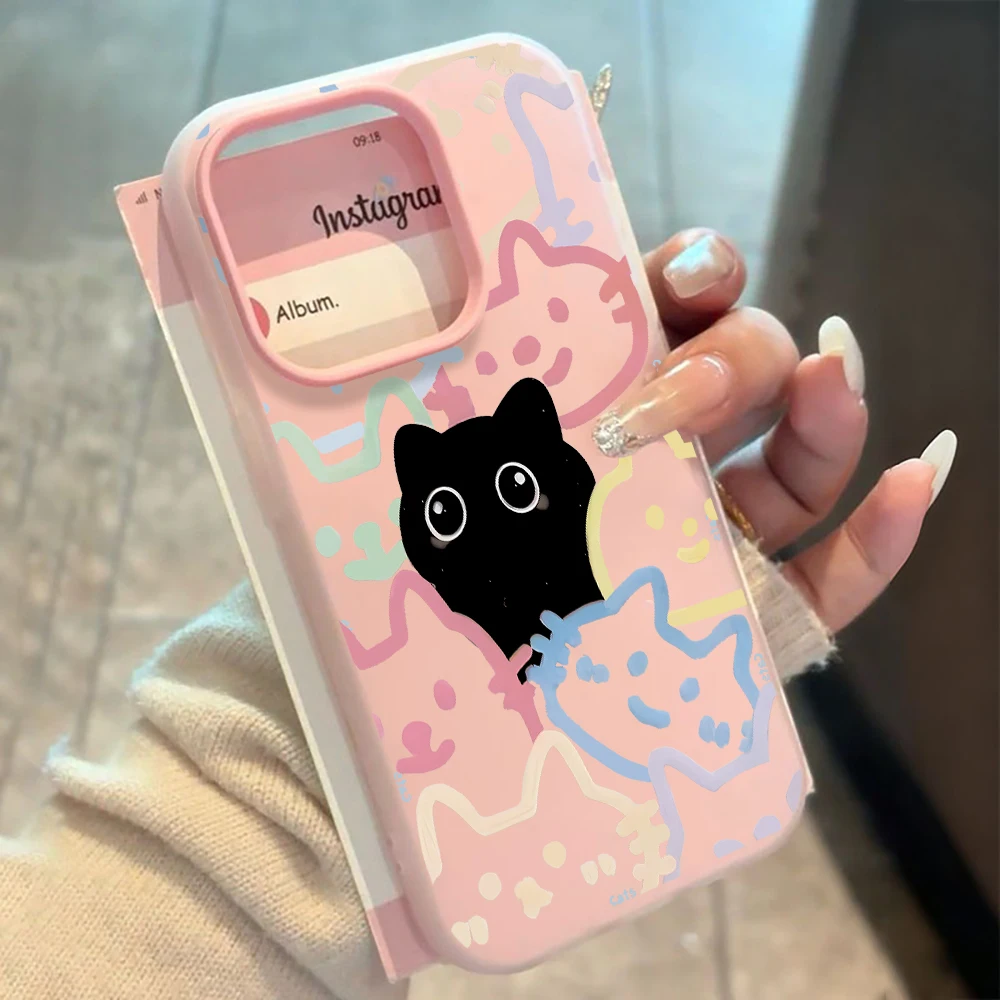Cute Cat Aninal Pattern Phone Case For Samsung Galaxy S21 S25 S24 S23 S26 Ultra S22 Plus FE A57 A56 A55 A54 A36 A35 A34 5G Cover