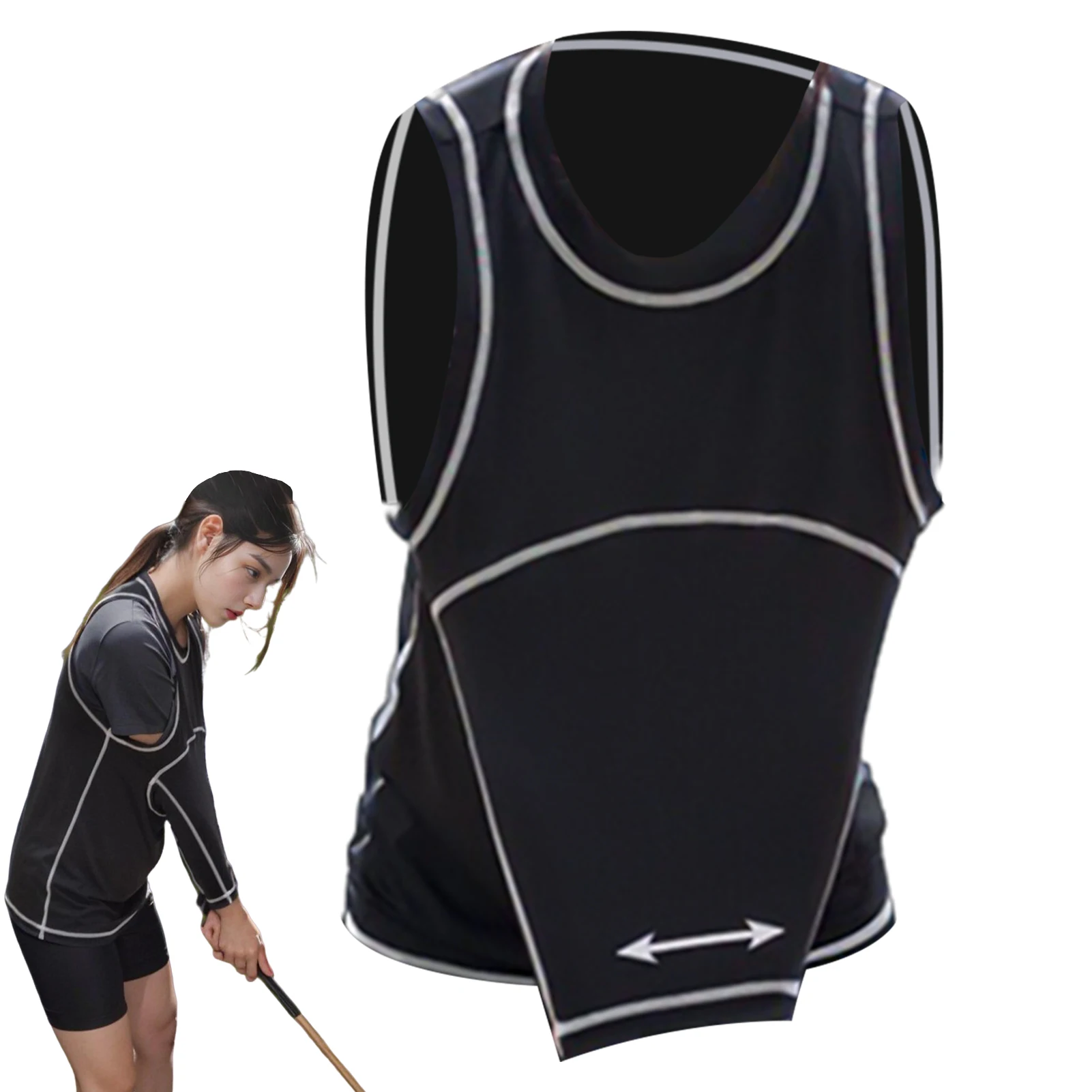 Golf Swing Training Vest With Arm Fixed Device Sleeveless Swing Correcting Shirt Polyester Correct Golf Swing Chicken Wing Vests