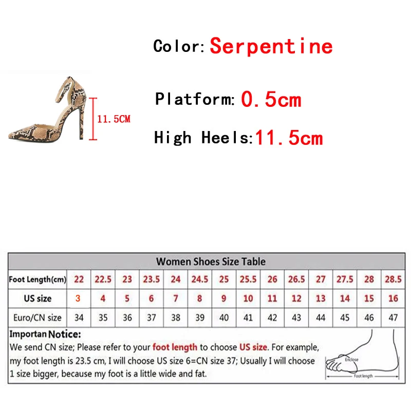 Liyke Sexy Snake Print Pointed Toe Stripper Heels Women Pumps Sandals Fashion Ankle Buckle Strap Stilettos Party Prom Shoes Lady