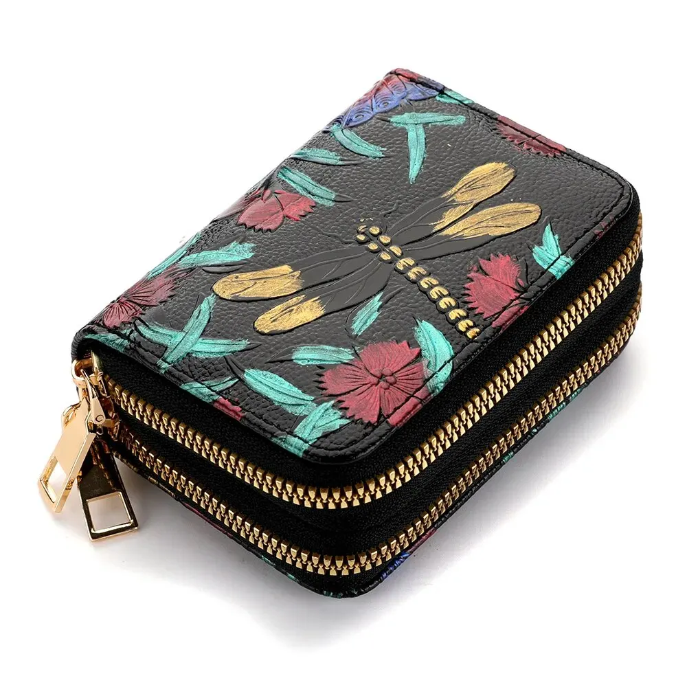 Frauen Mädchen hochwertige Mode Multifunktions-Kreditkarten halter mit Brieftasche RFID Doppel reiß verschluss Geldbörse für Frauen