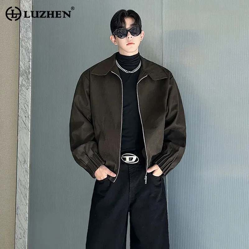 

LUZHEN модная элегантная темпераментная повседневная куртка оригинальные плиссированные эластичные манжеты высокого качества красивое мужское пальто одежда JY4912