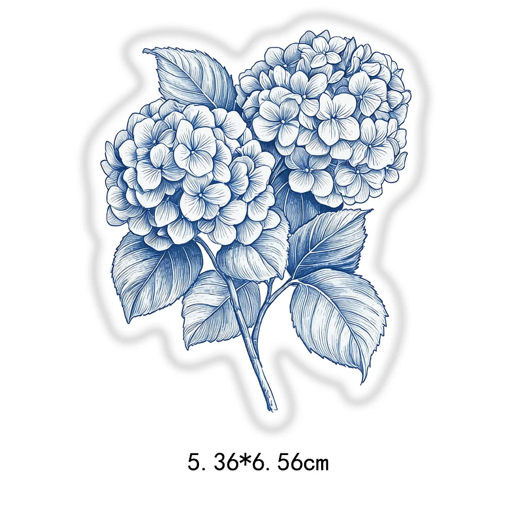 50 exquisite and fun DIY stickers decorated with blue and white flowers for phone cases, laptops, and guitars