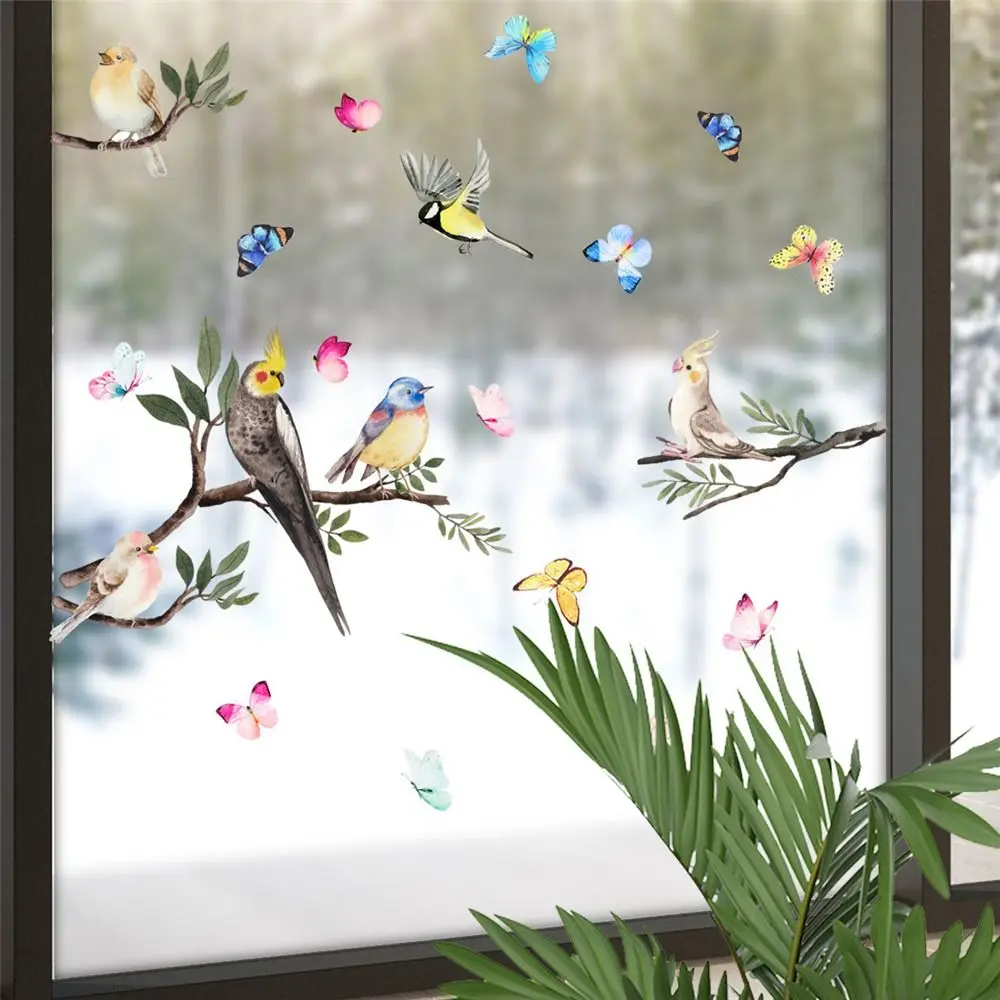 Kids Room Background Double-sided Visual Home Decor Non Adhesive Window Stickers Static Stickers Butterfly Decals Window Film