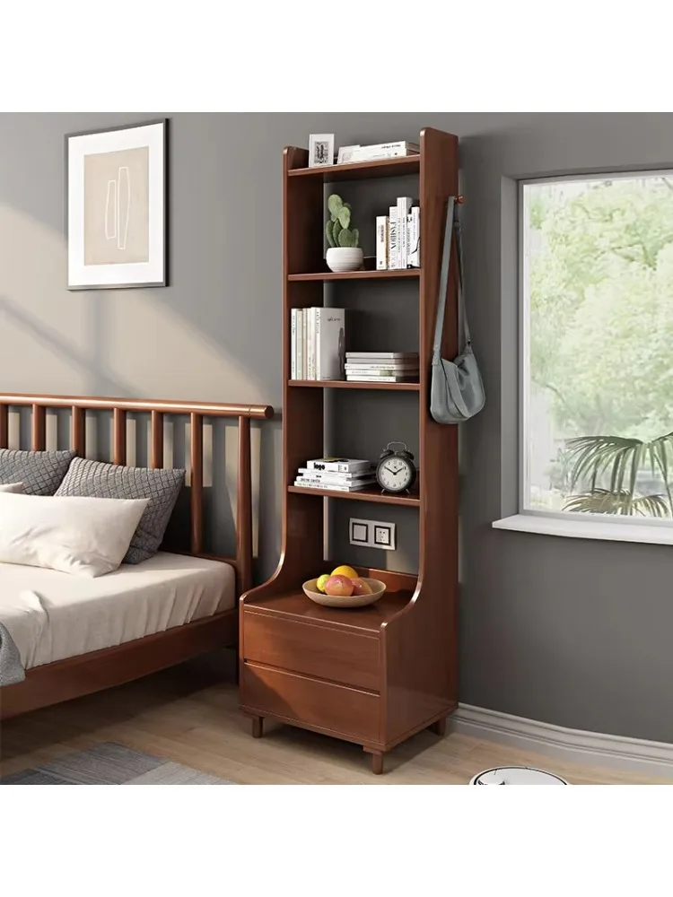 طاولة بجانب السرير حديثة مع رف كتب وخزانة غرفة النوم وطاولة بجانب السرير مرتفعة
