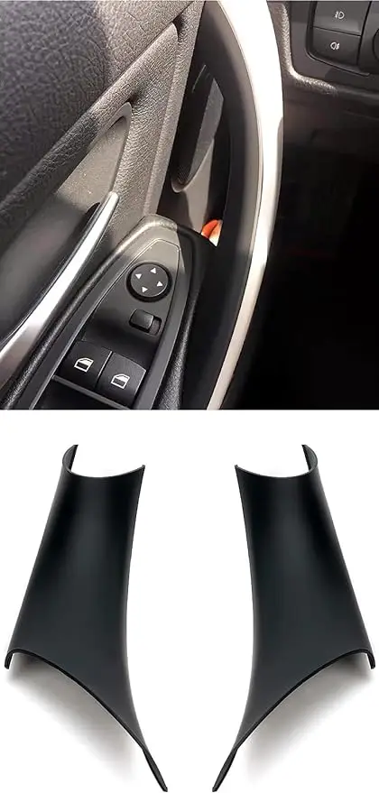 Door Pull Handle Cover For BMW 320,328,330,335,M3 2012-2018 & BMW 428, 435,M4 2014-2017 (Left Front+Right Front, Black)