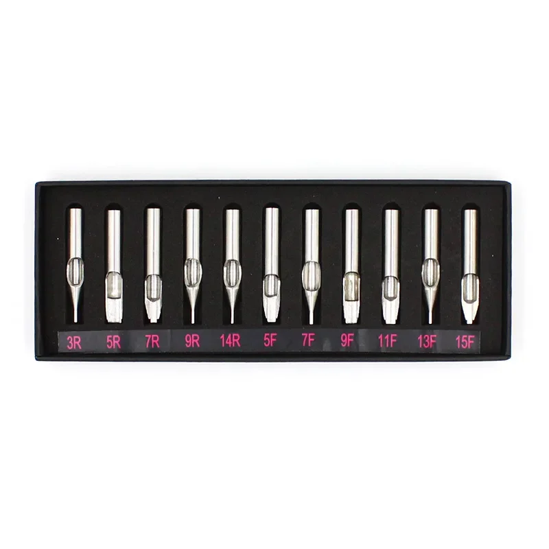 11pcs Sizes Tattoo Tips 304 Stainless Steel Tattoo Nozzle Tips for Needles Set Kit Tattoo Tools