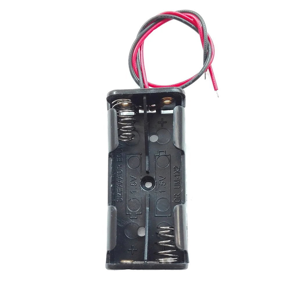 

Case Holder for 2 X 1.5V AAA Lightweight Durable Portable Wire Connector DIY Projects Hobbyists