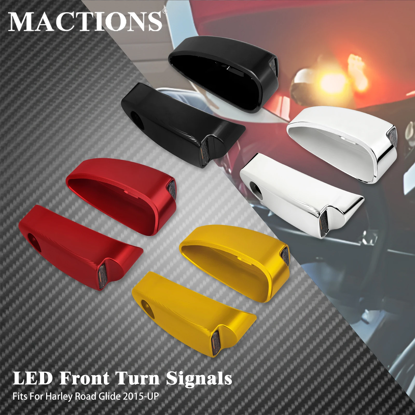 

Motorcycle LED Front Indicator Lights E Mark Turn Signal Running Light For Harley Touring Road Glide FLTRXS FLTRX 2015-2023