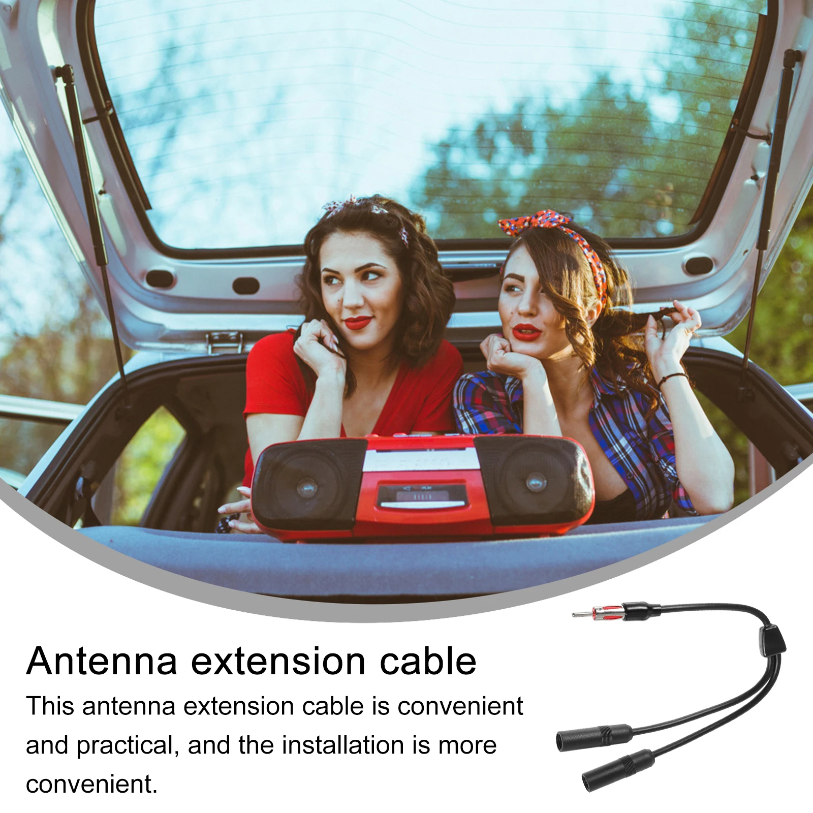 

1Pcs Car Aerial Adapter Cable 1 Male to 2 Female Auto Antenna Splitter for Vehicle Radio Replacement Fast Installation Long