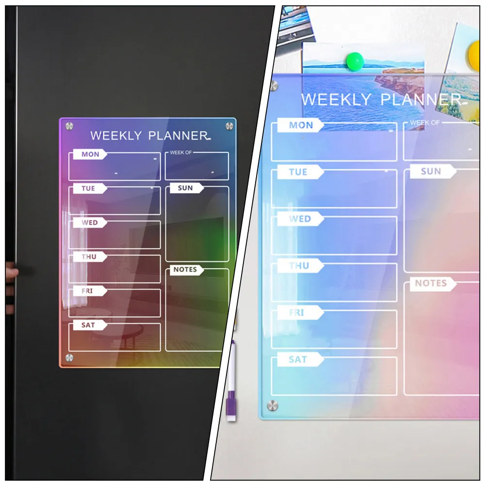 Acrylic Magnetic Dry Erase Board Set for Fridge Wall Desktop Daily Planner To Do List Message Organizer