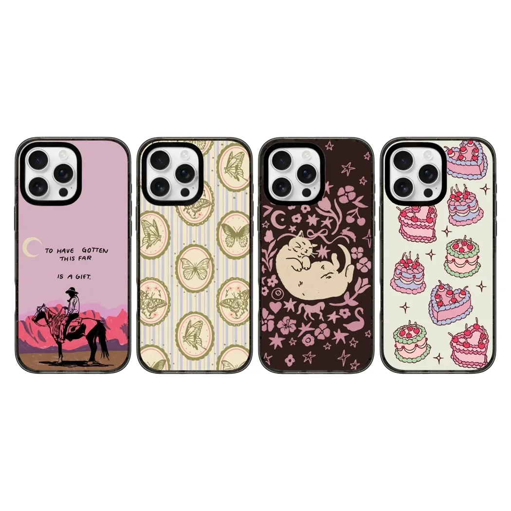 

Heart Cake 2.0 Acrylic Black Border Magnetic Case: Compatible with IPhone 17 16 15 14 13 12 Pro Max 17 Air