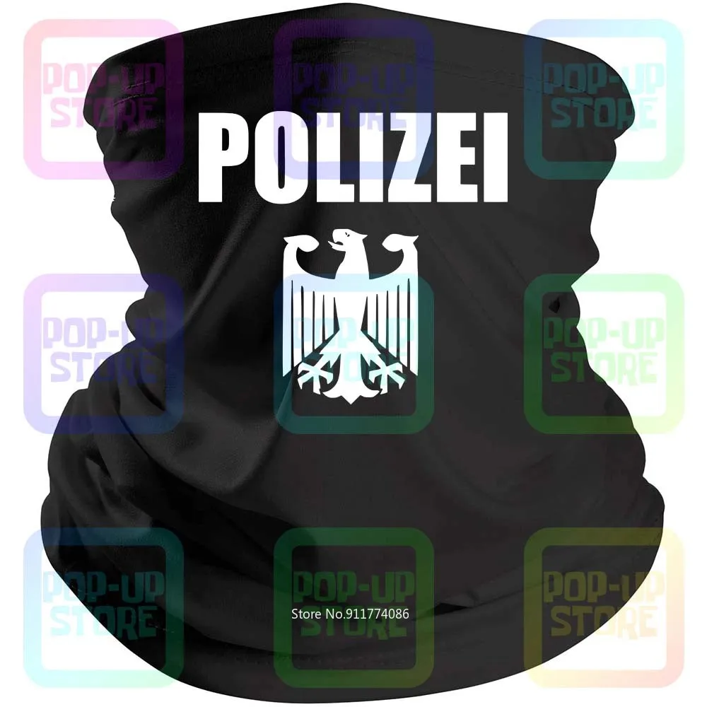 

Polizei German Police Eagle Logo Free Delivery Men Black Bandana Balaclava Scarf Neck Gaiter Mouth Cover