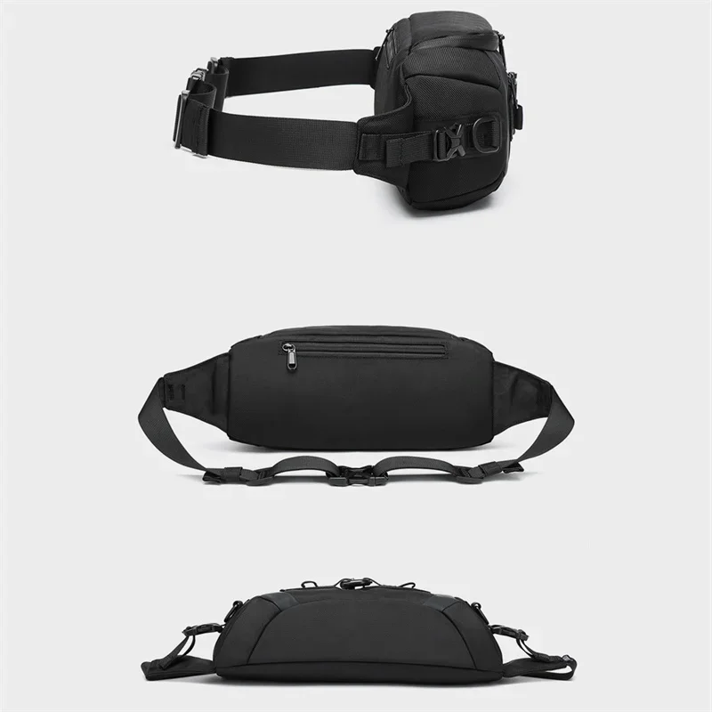 Cintura de nylon masculina Fanny Pack, Belt Sling Saco Peito, Viagem Multi-Bolso, Bolsa Esportiva, Bolsa, Bolsas de Quadril, Moda Masculina, Novo