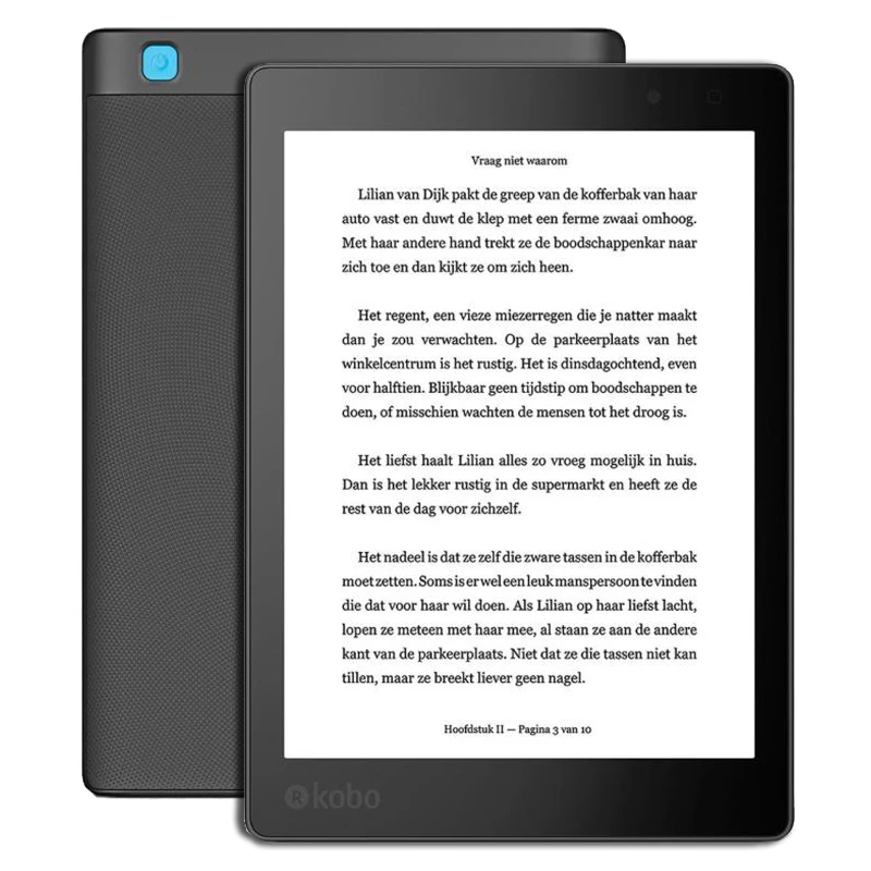 KOBO Aura One 전자 책 리더, 7.8 인치, 300PPI, 1872x1404 HD Carta E 잉크 화면, 8GB 스토리지, 방수 전자 책 N709, 전자 책 리더 프론트 라이트