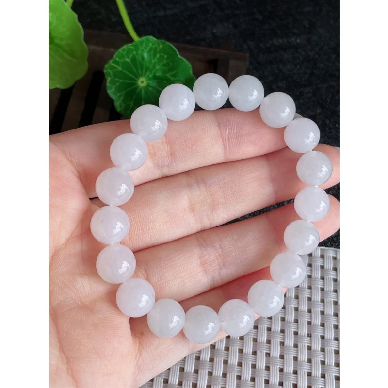 Myanmar Natural a Bracelet Bead Ice-like round Beads Jade 19 Pcs 32.00G