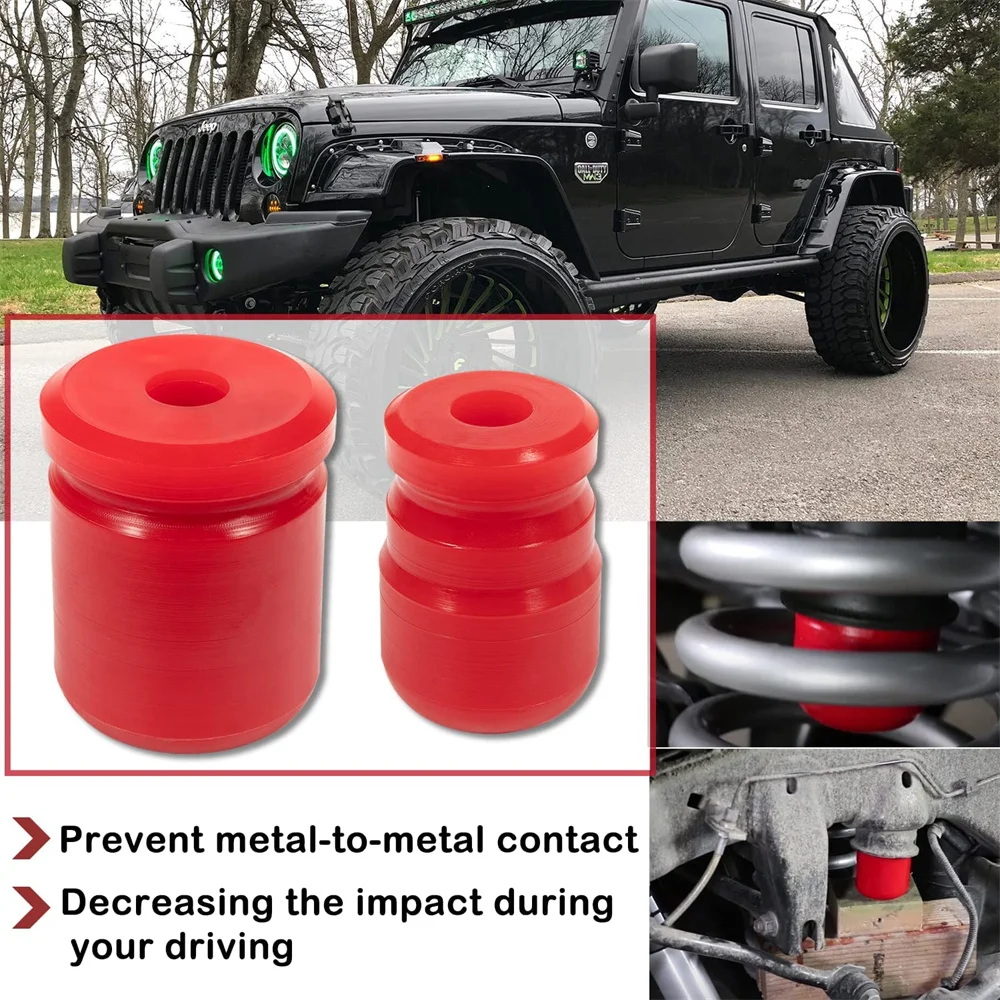 Anx 1-1/2 & 1-1/2 Polyurethan-Stoßdämpfer-Kit vorne hinten für Jeep Wrangler JK JKU 2013-2017 inklusive Front-und Heck anschlag – Detail 6