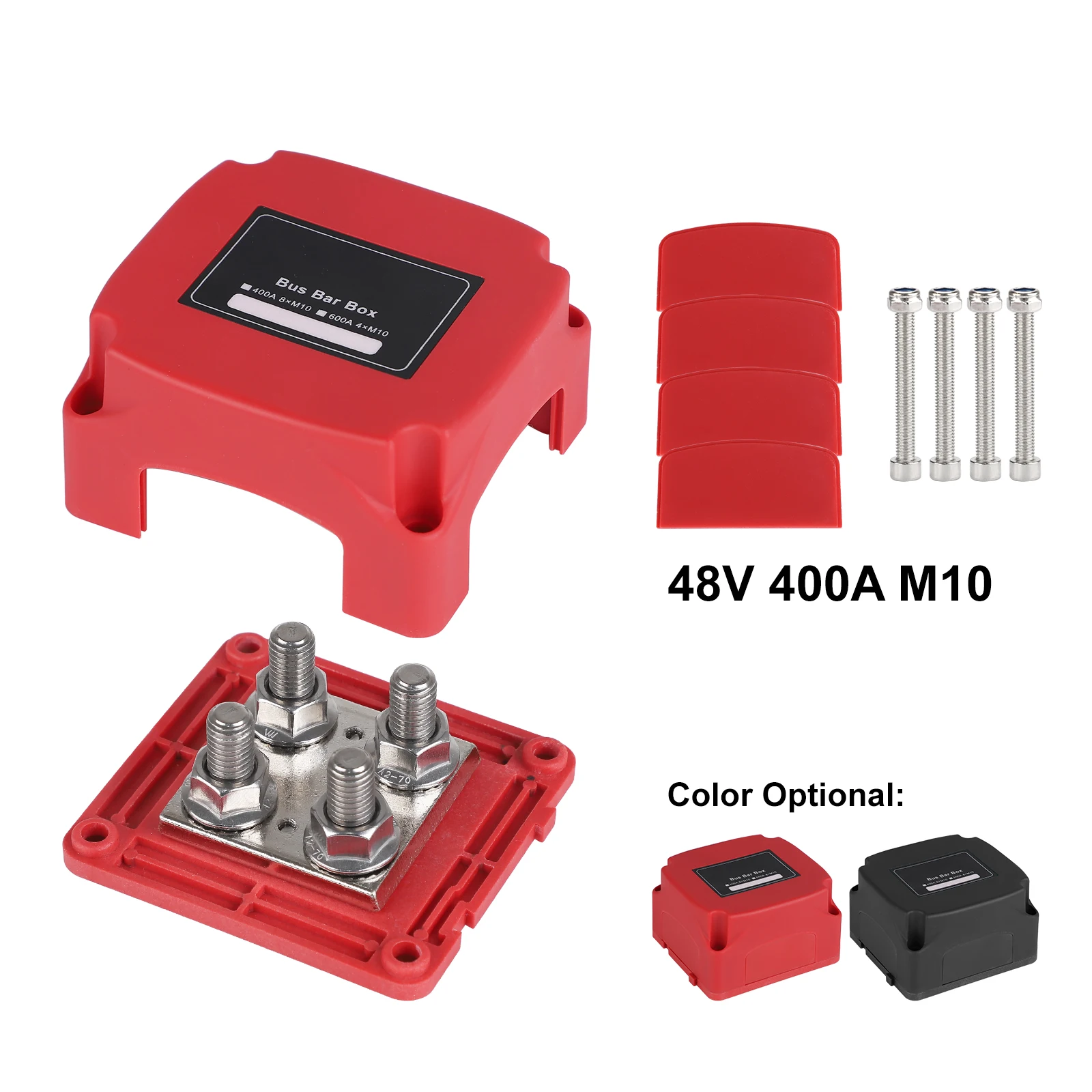 

Heavy Duty Copper Posts Battery Terminals Connecting Blocks 400A 48V 8X 5/16" Bus Bar Box for Auto Boat Marine RV Solar Car ﻿