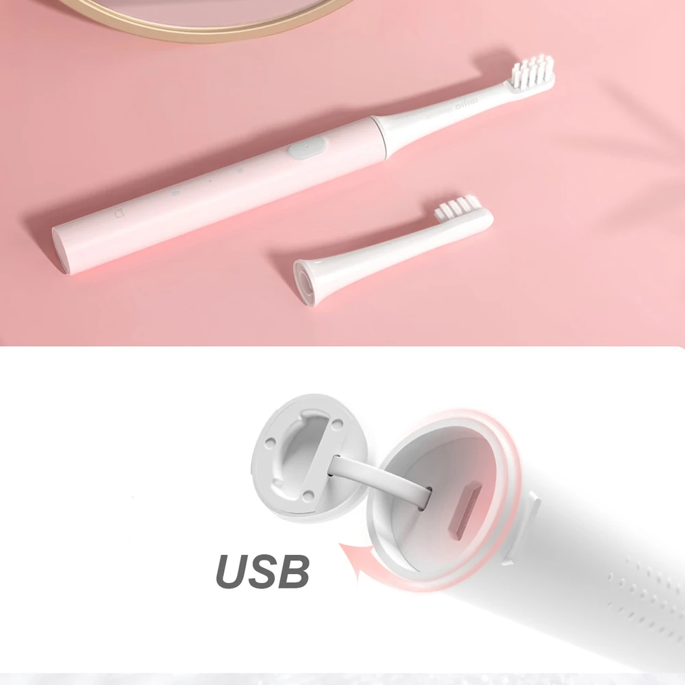 Mijia T100 Sonic Electric Toothbrush Mi Smart Tooth Brush Colorful USB Rechargeable IPX7 Waterproof For Toothbrushes head