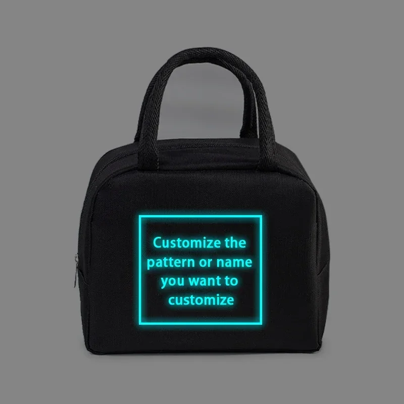 DIY Lunch Bag Customize Your Logo or Name Image Women Men Portable Insulated Bags Luminous/non Luminous Customized Style Choices