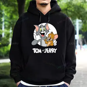 Y2K Jerry và Tom Mans Nữ Bán nóng Bán phim hoạt hình dễ thương In Hoodie Humor Funny Fashion Fashion All Round Sleeve Shirt 10 Áo nỉ bán hàng chính của Tom và Jerry - №10