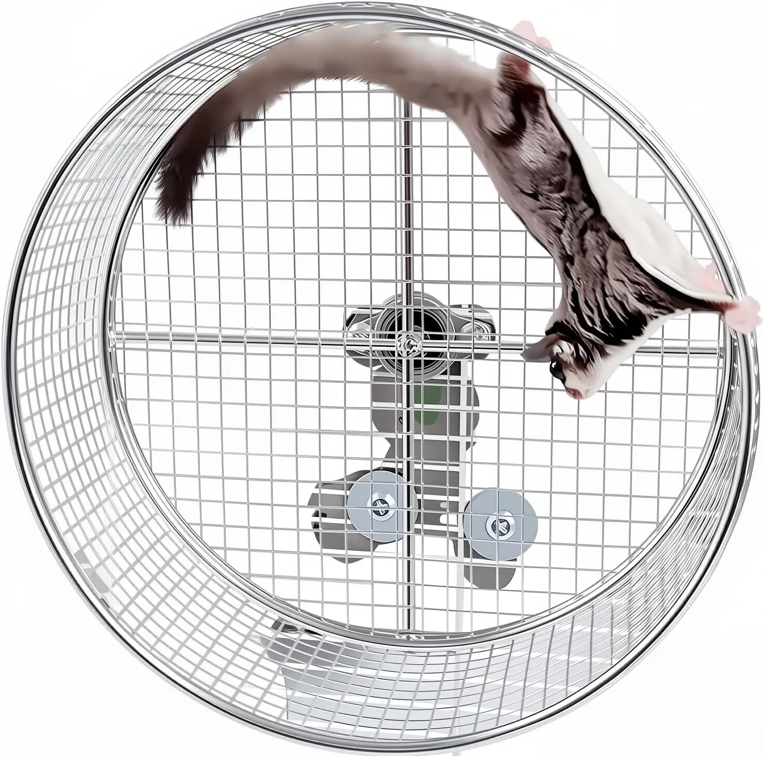 

Stainless Steel Silent Hamster Wheel - 11.8" Large Exercise Wheel for Syrian Hamsters, Sugar Gliders, Rats & Small Pets - Chew-P