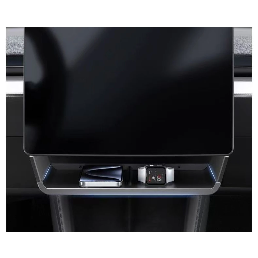 For Tesla Model 3 Highland Model Y Juniper Car Hidden Under‑Screen ETC Storage Box ABS‑Acrylic Insert Organizer Tray Accessories view 4