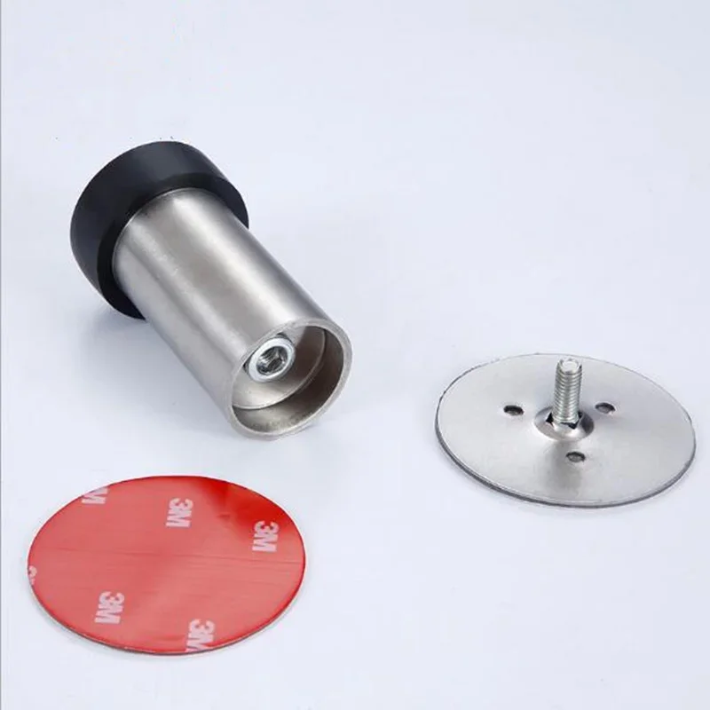 Stainless steel door stop closer stoppers Anti-Collision Rubber Bumper Floor Mounted Glass Door Security Protection Hardware