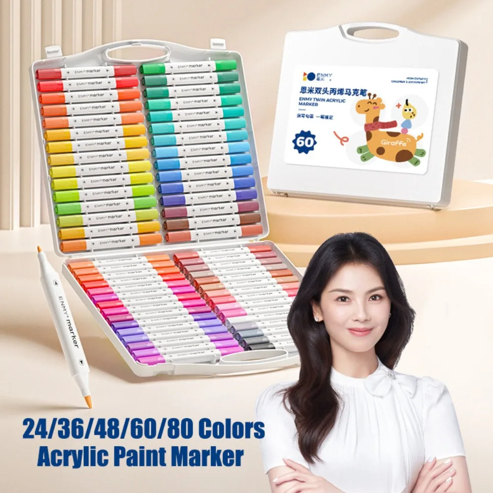 

Fineliner Drawing 24/36/48/60/80 Colors Art Marker Pens Hook Liner Archival Ink Dual Tip Brush Acrylic Paint Marker Gel Pen