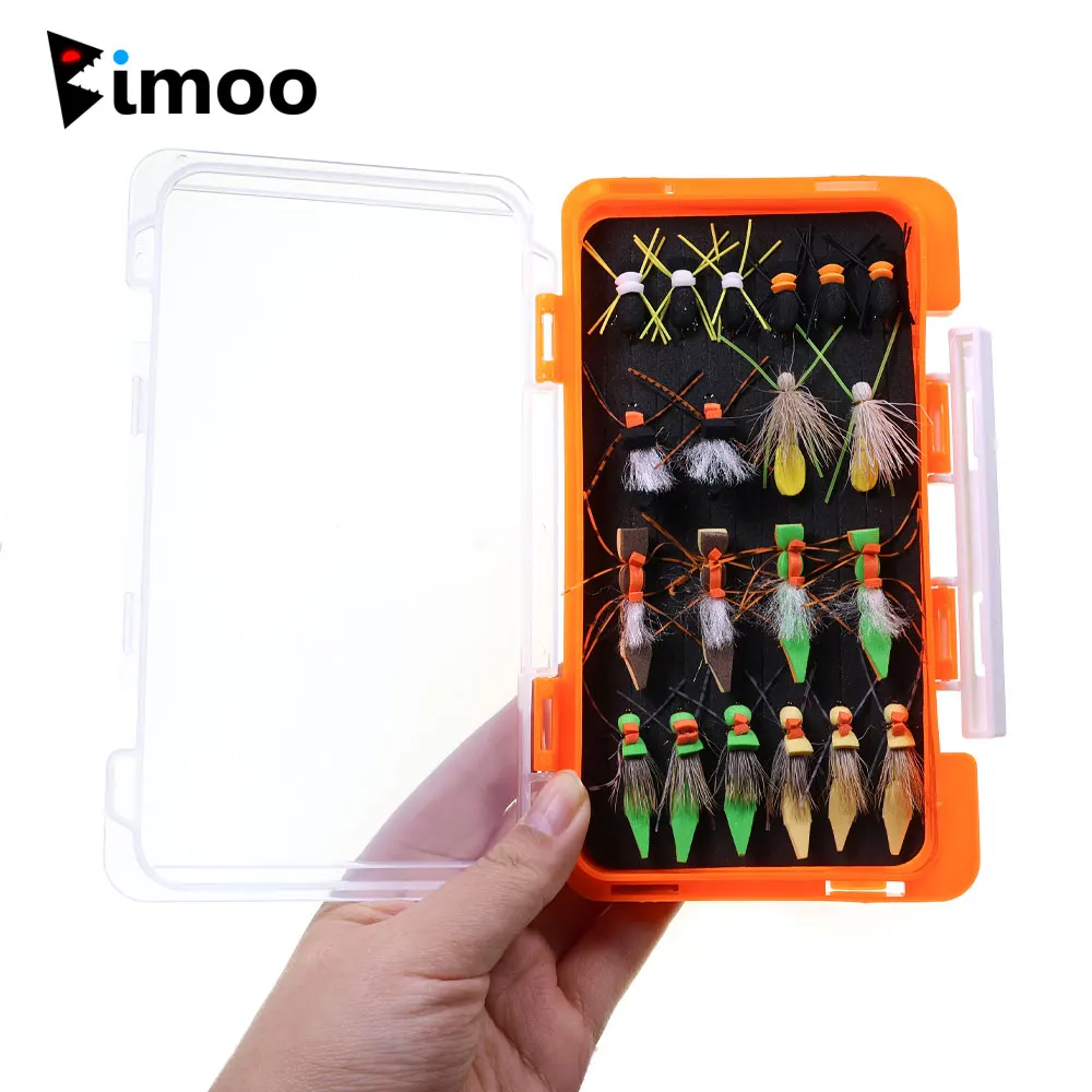 

Набор из 20 искусственных мушек Bimoo: пенопластовые жуки, плавающие сухие мушки, мушки-жереблики с резиновыми ножками для ловли форели, окуня, судака.