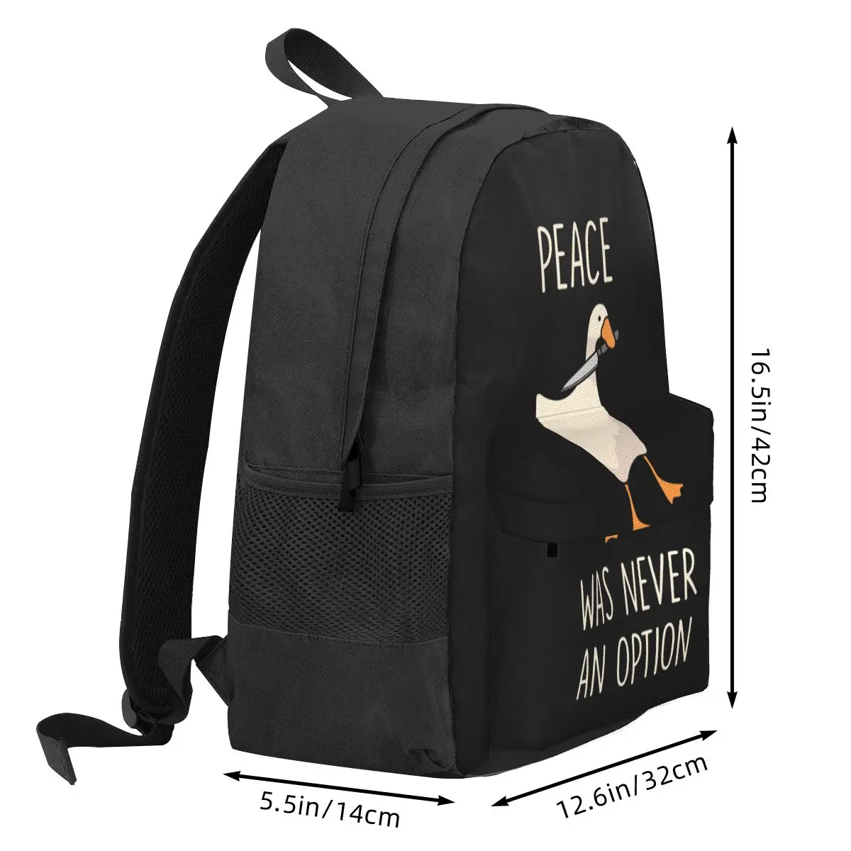 Goose T-ShirtGoose Peace Was Never An Option Backpack Student BookBag Children School Bag Computer Shoulder Bags for Boys Girls