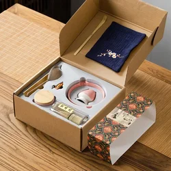 9PCS Japanese Matcha Set with Ceramic Bowl Bamboo Matcha Whisk and Tea Scoop for Tea Lovers Gifts Tea-Making Tools Accessories