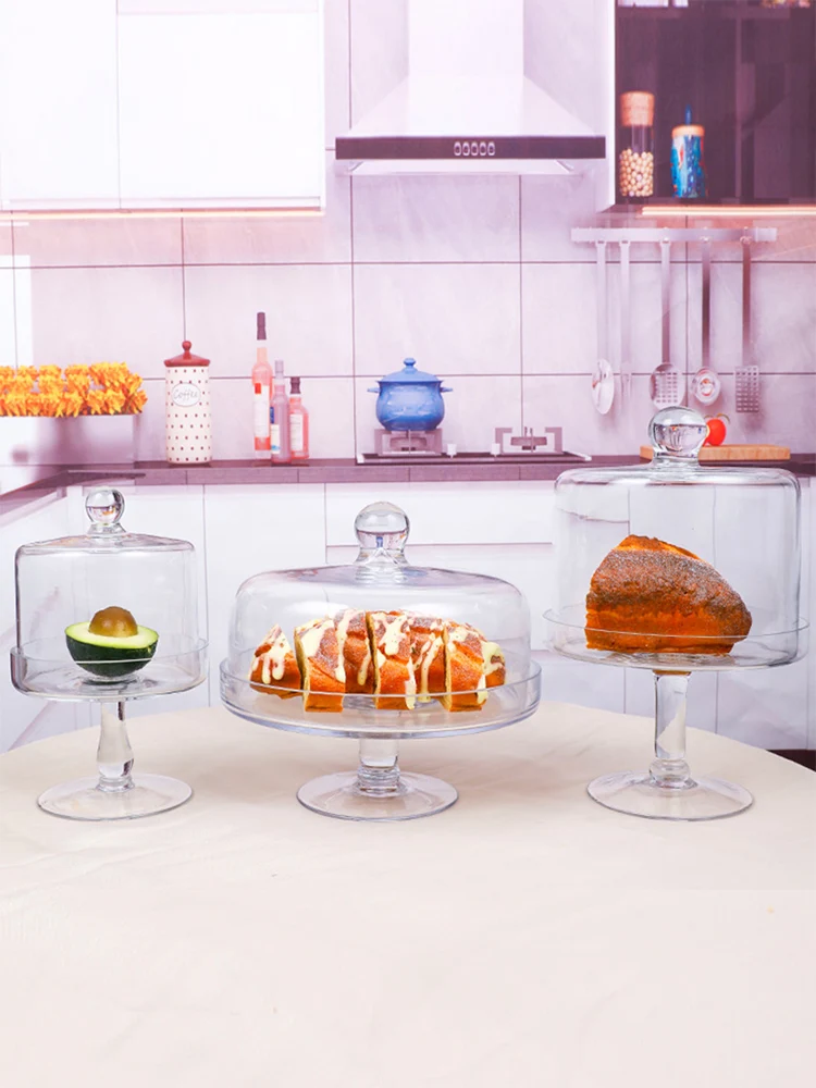 

Ele Европейская стеклянная крышка для торта, подставка для фруктов, пылезащитная свадебная креативная домашняя декорация, поднос на высоких ножках Fre Sle ручной работы