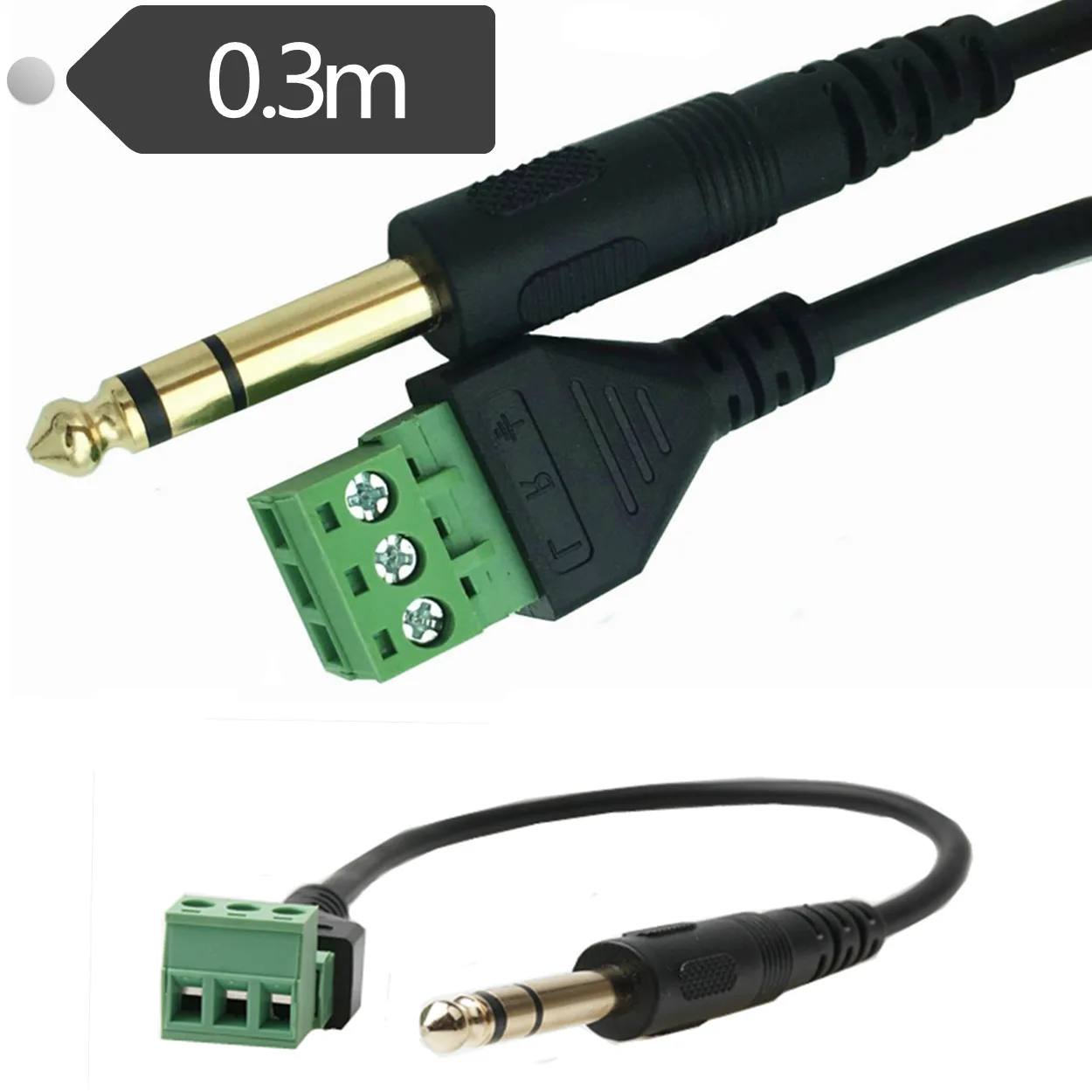 Video AV Balun 3.5mm 4 Pole 6.5mm 3 Pole  Stereo Male To AV Screw Terminal Stereo Jack 3.5 Mm Male Terminal Block Plug Connector