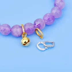S925 Sterling silver Accessories Zircon tower buckle Open the button handmade DIY material buckle accessories