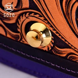 SOZO Brass Bag Lock Spring Buckle Handbag Round Head Insert DIY Leather Craft high-grade luggage Hardware