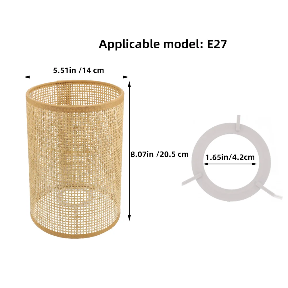 2 Pcs Lamp Shade Lampshade Replacement Shades for Table Hanging Woven Chandelier Country Rattan Unique Lampshades