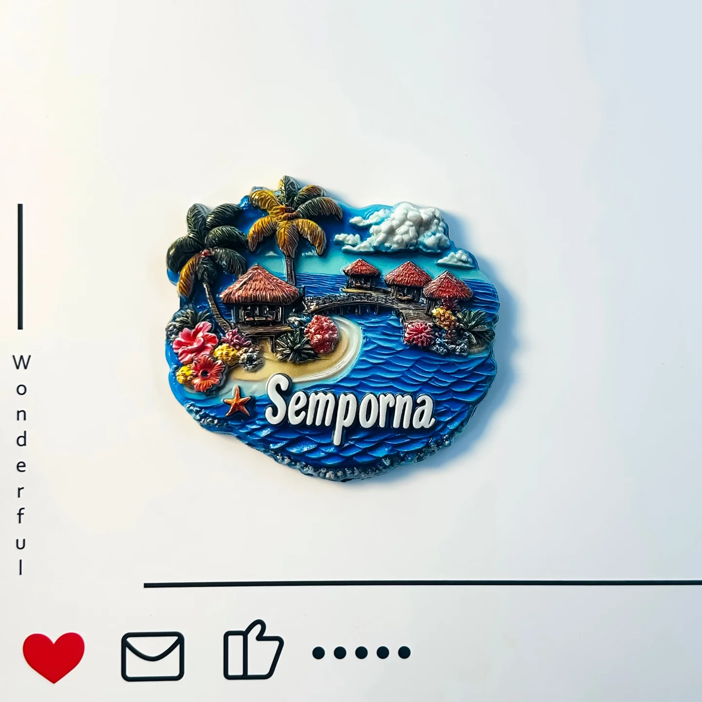 Malaysia, Xianbenna Island, Scenic Tourism, Scenic Spots, Creative 3D, Resin, Refrigerator Stickers