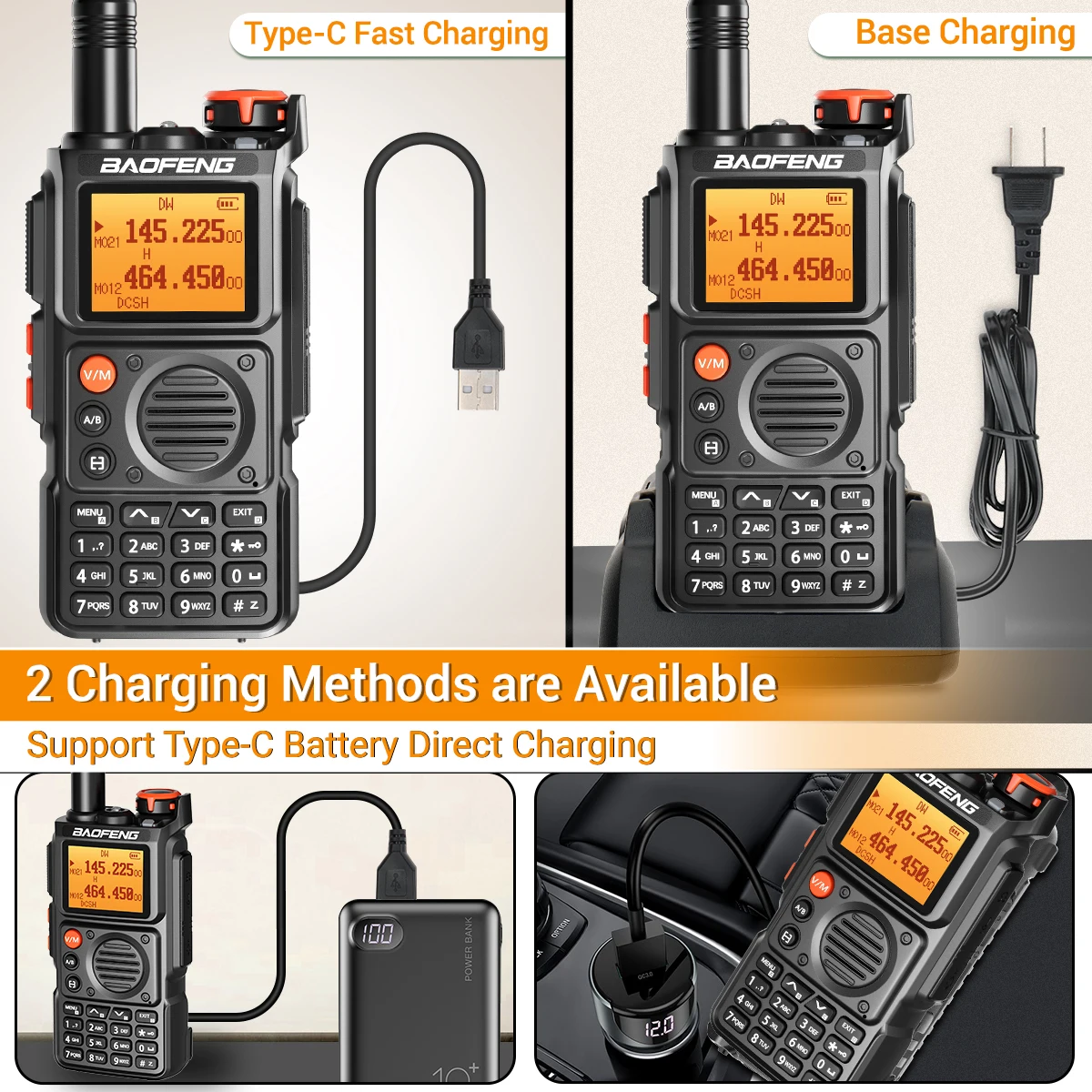 2 SZTUK Baofeng UV-K6 Walkie Talkie Multi Band Wireless Copy Frequency 999 CH NOAA DTMF High Power Type-c Long Range Two Way Radio