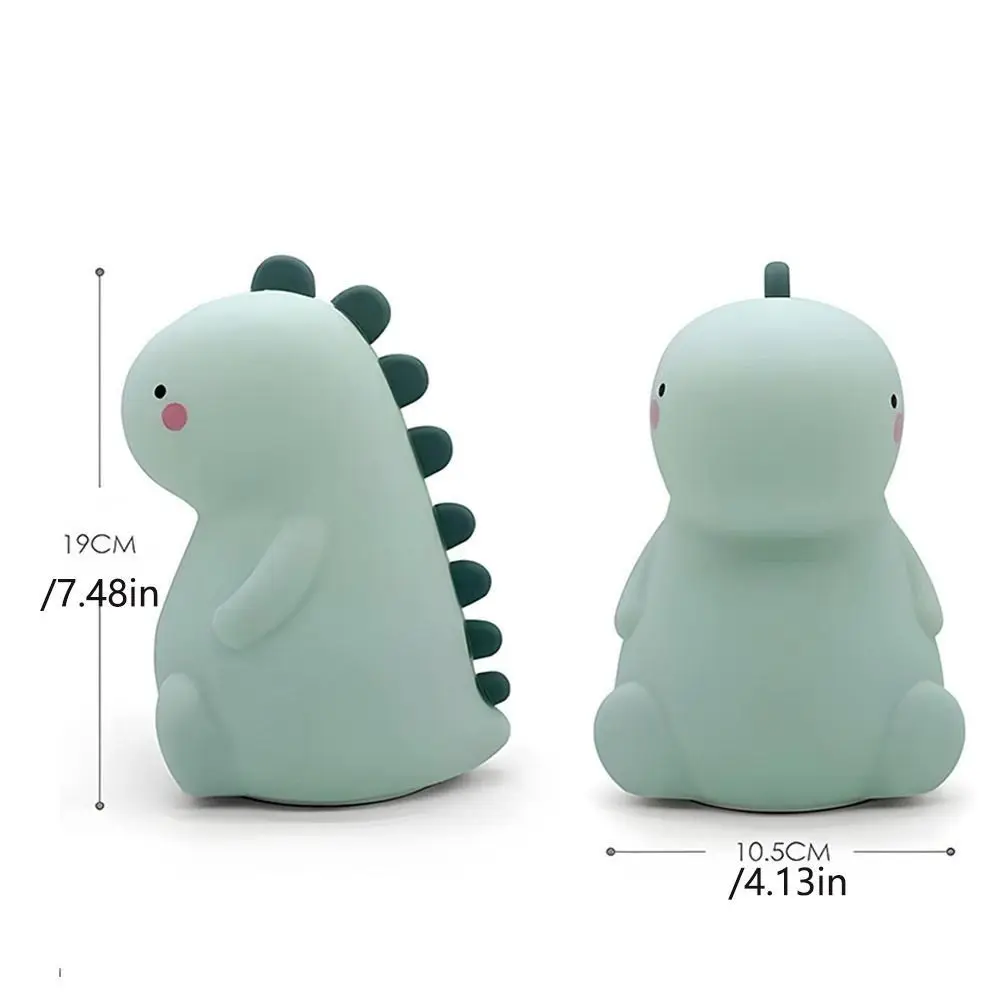 Touch Sensor Dinosaur Night Light Soft Light Eye Protection Silicon Patting Table Lamp USB Charging Colorful Color Changing